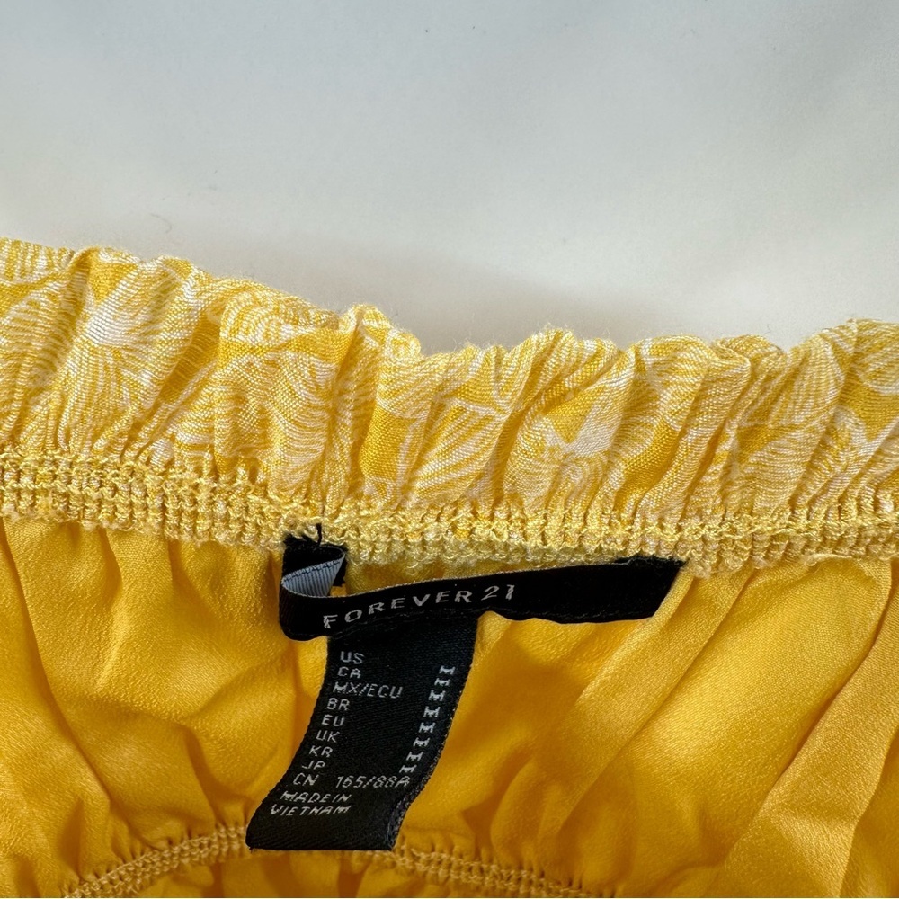 Forever 21 Yellow & White Shell-Print A-Line Dress – Size M - Picture 5 of 6